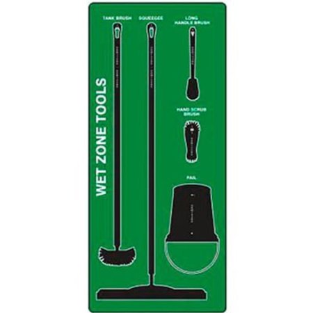 ACCUFORM Accuform Signs Wet Zone Store-Board, Max Duty Aluminum, Green on Black PSB611GNBK